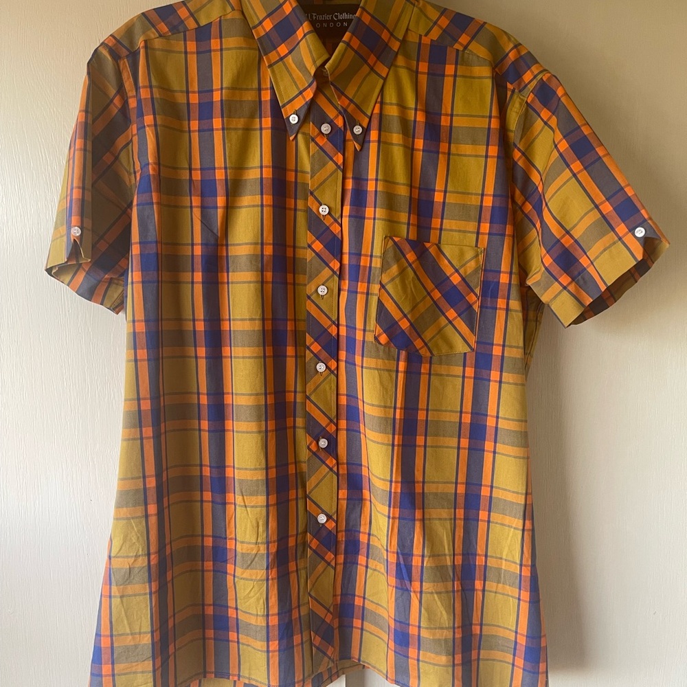 Vibrant Plaid Button-Down Shirt for Men